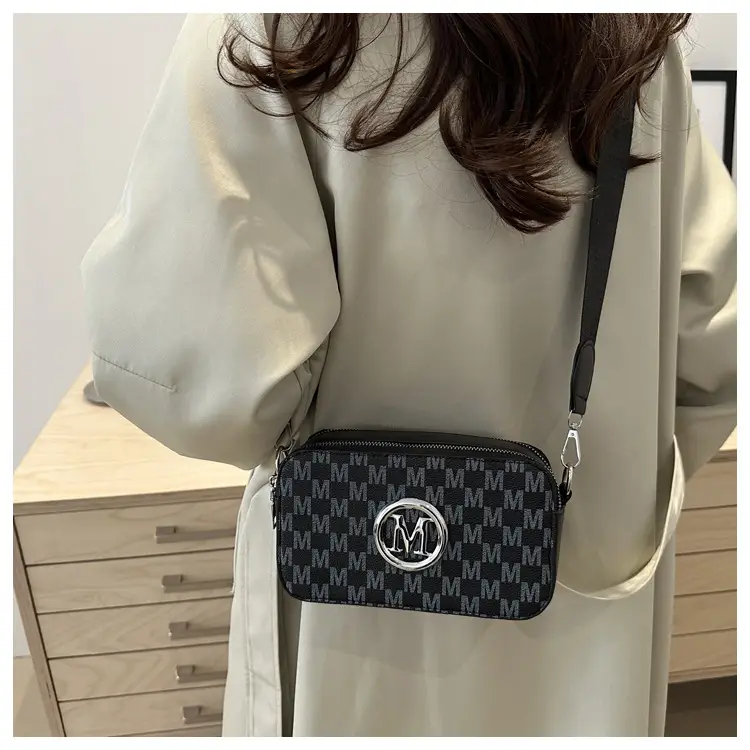 Vintage Printed Crossbody Bag with M Logo 2025 Spring New — feature 30