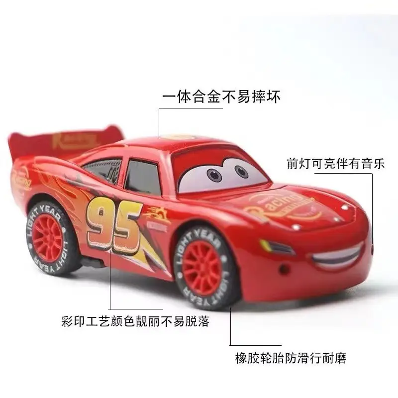 Car Story Alloy Car Toy Lightning McQueen Model 3D Light Music Huili Third Generation Lightning McQueen Car