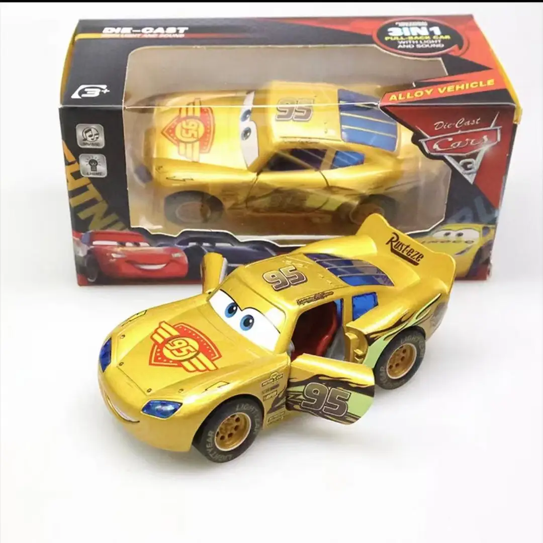 Car Story Alloy Car Toy Lightning McQueen Model 3D Light Music Huili Third Generation Lightning McQueen Car