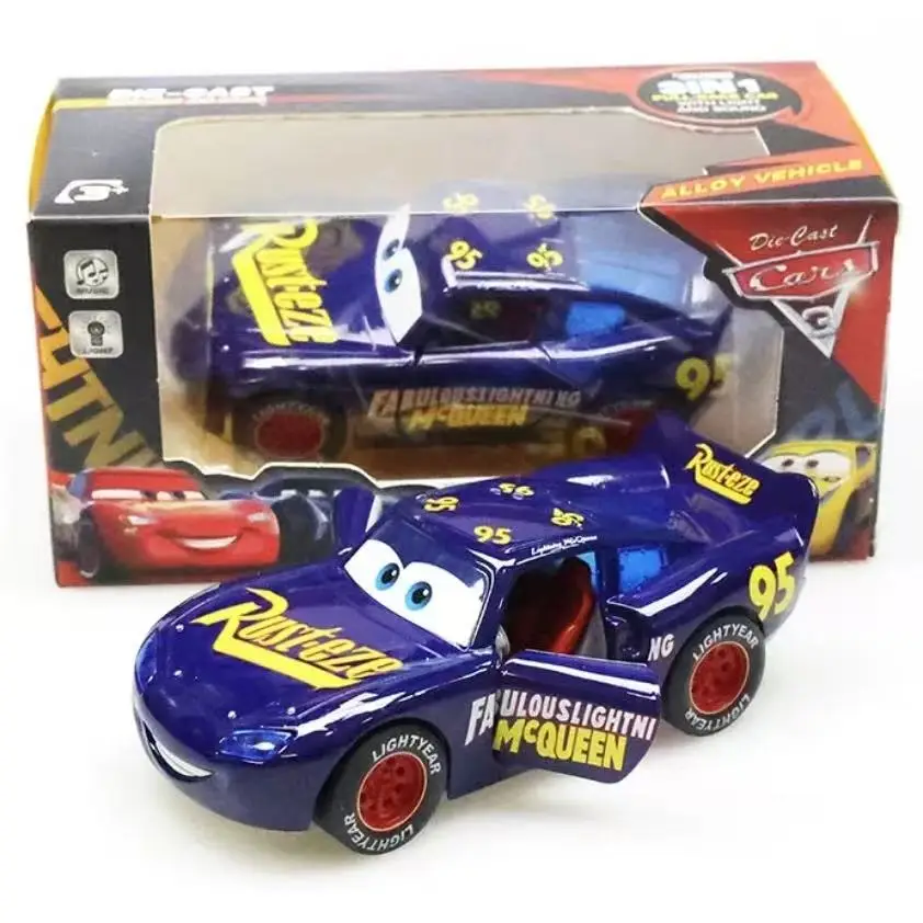 Car Story Alloy Car Toy Lightning McQueen Model 3D Light Music Huili Third Generation Lightning McQueen Car