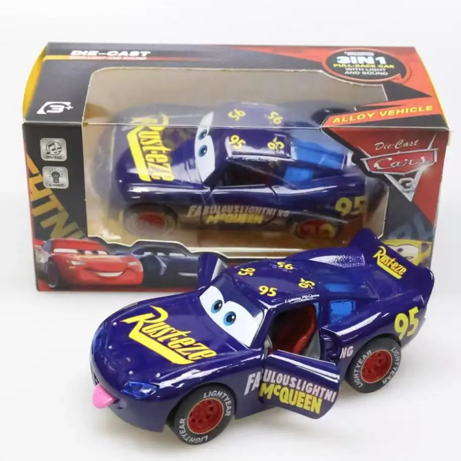 Car Story Alloy Car Toy Lightning McQueen Model 3D Light Music Huili Third Generation Lightning McQueen Car