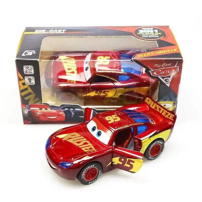 Car Story Alloy Car Toy Lightning McQueen Model 3D Light Music Huili Third Generation Lightning McQueen Car