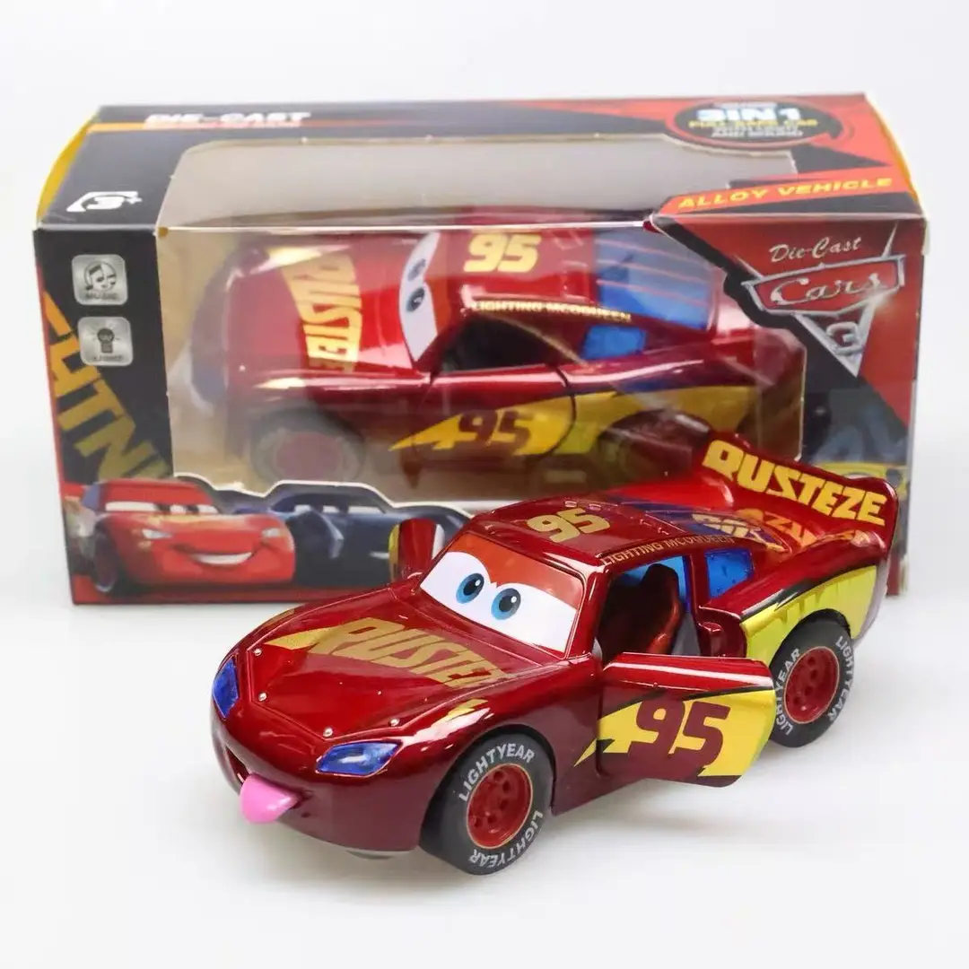 Car Story Alloy Car Toy Lightning McQueen Model 3D Light Music Huili Third Generation Lightning McQueen Car