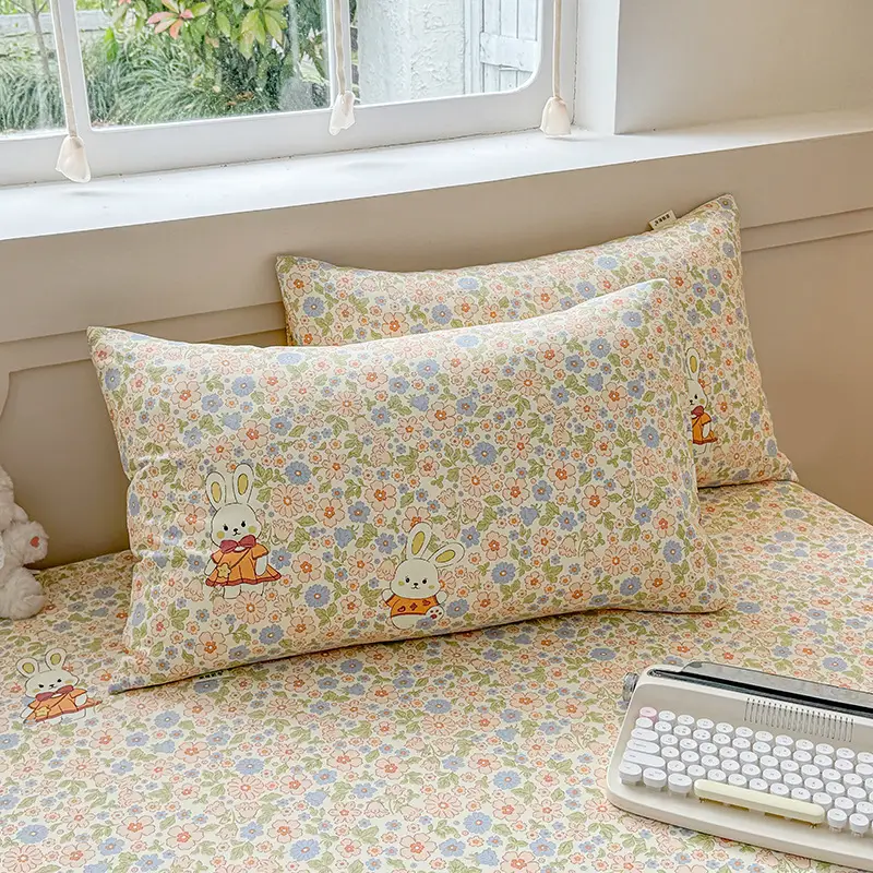 2026 New Coarse Cotton Bed Sheet A-Grade Raw Cotton Printed Bedspread Summer Cooling Mat Tatami Oversized Quilt Wholesale