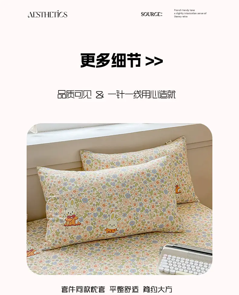 2026 New Coarse Cotton Bed Sheet A-Grade Raw Cotton Printed Bedspread Summer Cooling Mat Tatami Oversized Quilt Wholesale — feature 13