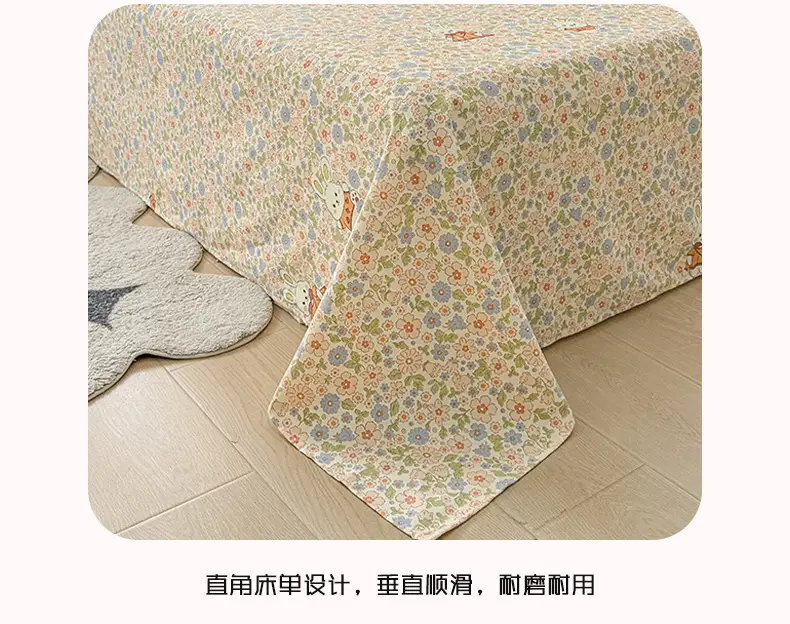 2026 New Coarse Cotton Bed Sheet A-Grade Raw Cotton Printed Bedspread Summer Cooling Mat Tatami Oversized Quilt Wholesale — feature 14