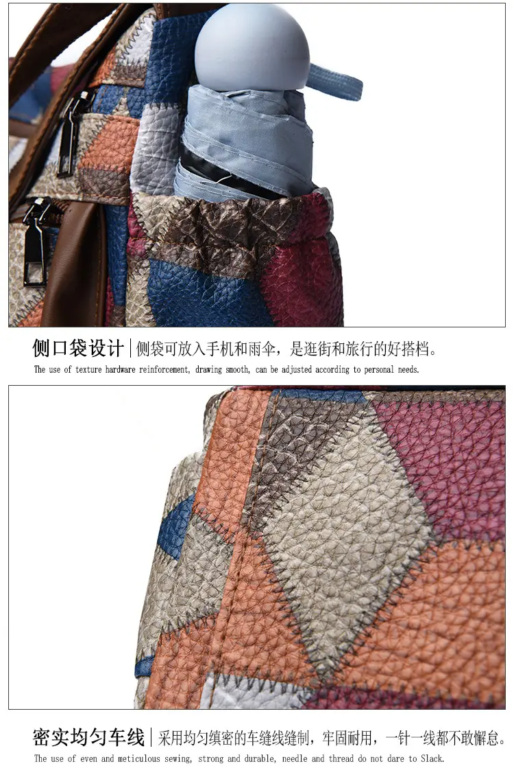 Crossbody Women's Bag with Multi-Layer Zipper & Contrasting Colors — feature 20