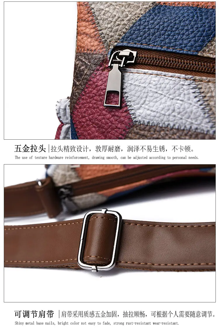 Crossbody Women's Bag with Multi-Layer Zipper & Contrasting Colors — feature 21