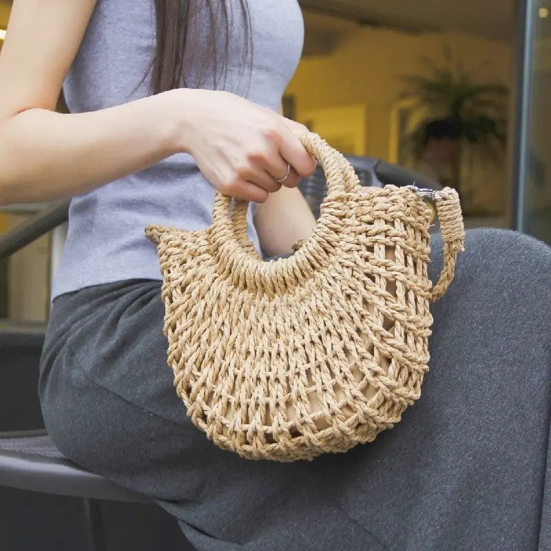 Women's Straw Crossbody Bag Bohemie Pastoral Woven - Image 5