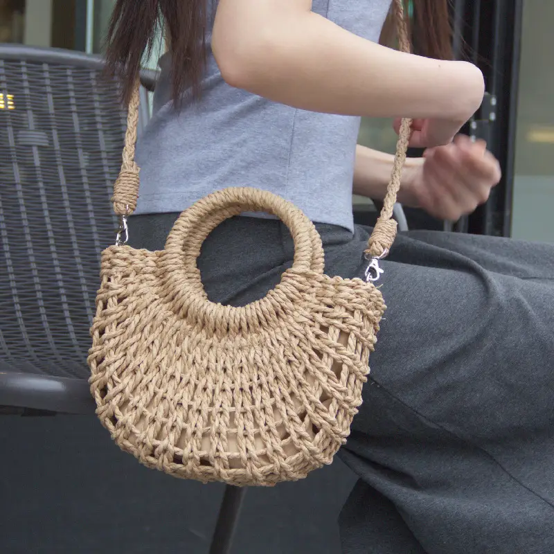 Women's Straw Crossbody Bag Bohemie Pastoral Woven — feature 5