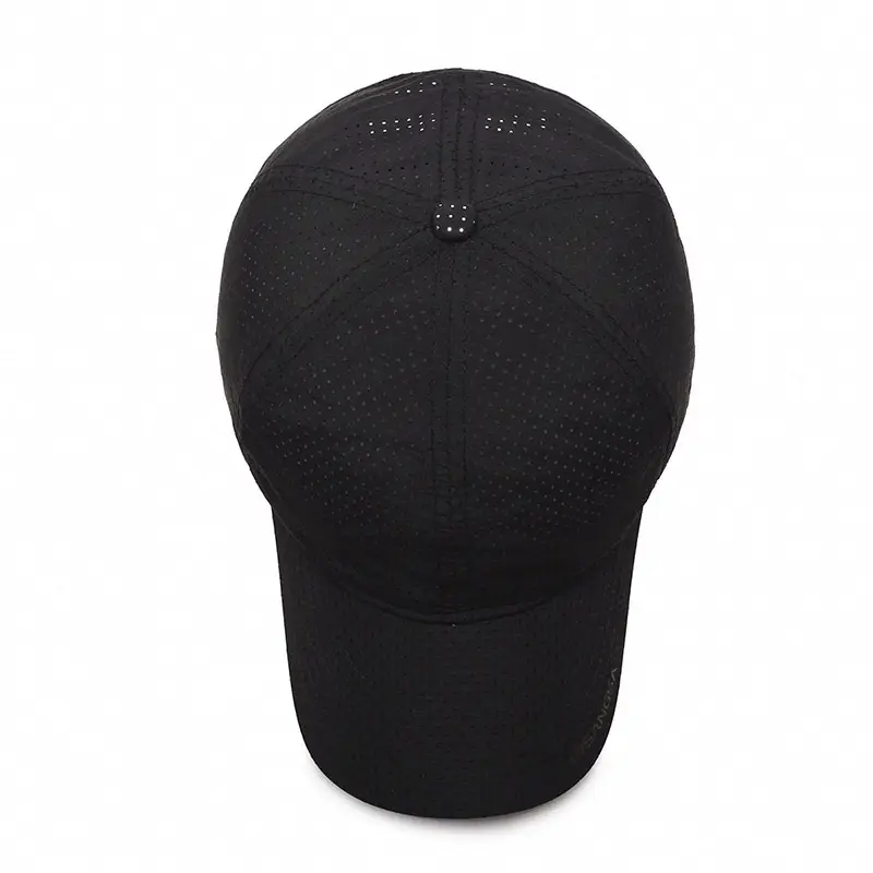 Men's Black Perforated Baseball Cap Outdoor Sports