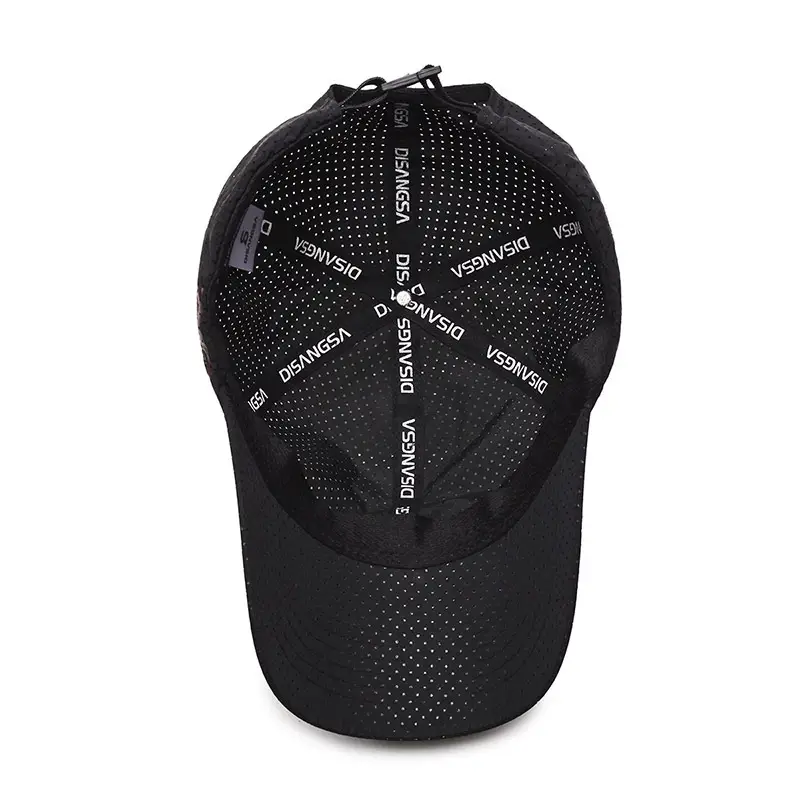 Men's Black Perforated Baseball Cap Outdoor Sports