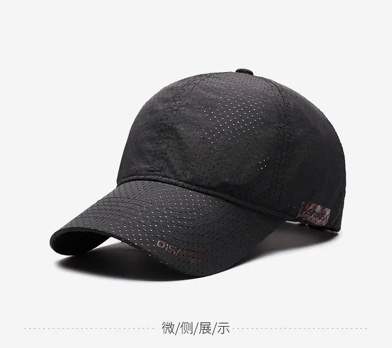 Men's Black Perforated Baseball Cap Outdoor Sports — feature 9