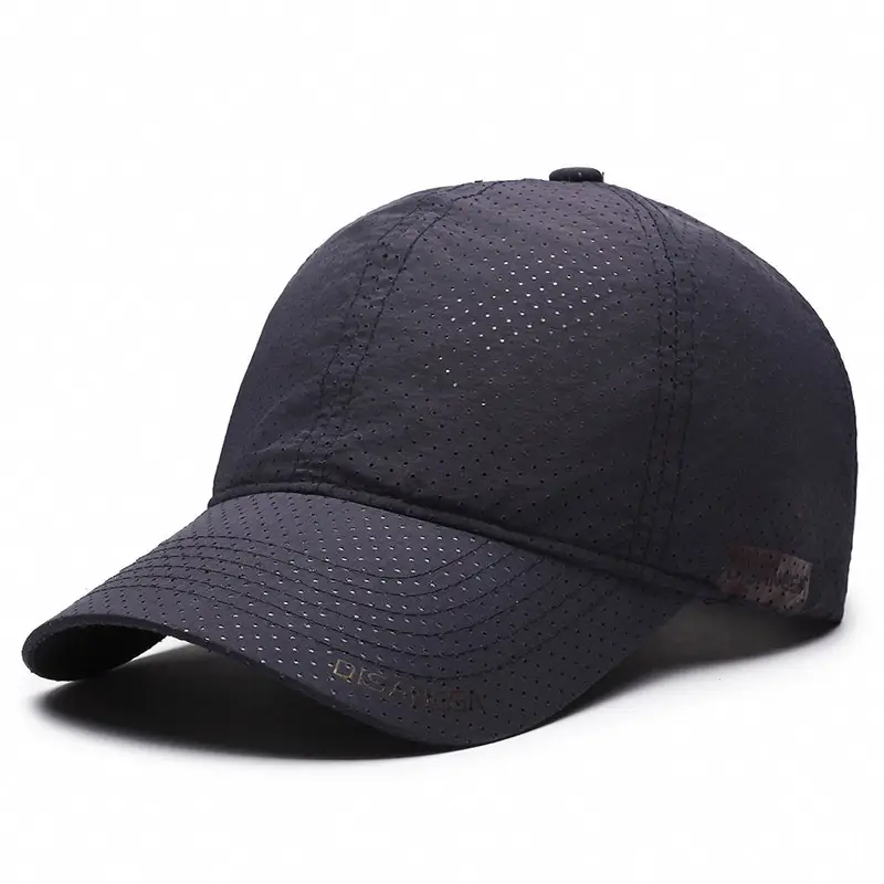 Men's Black Perforated Baseball Cap Outdoor Sports