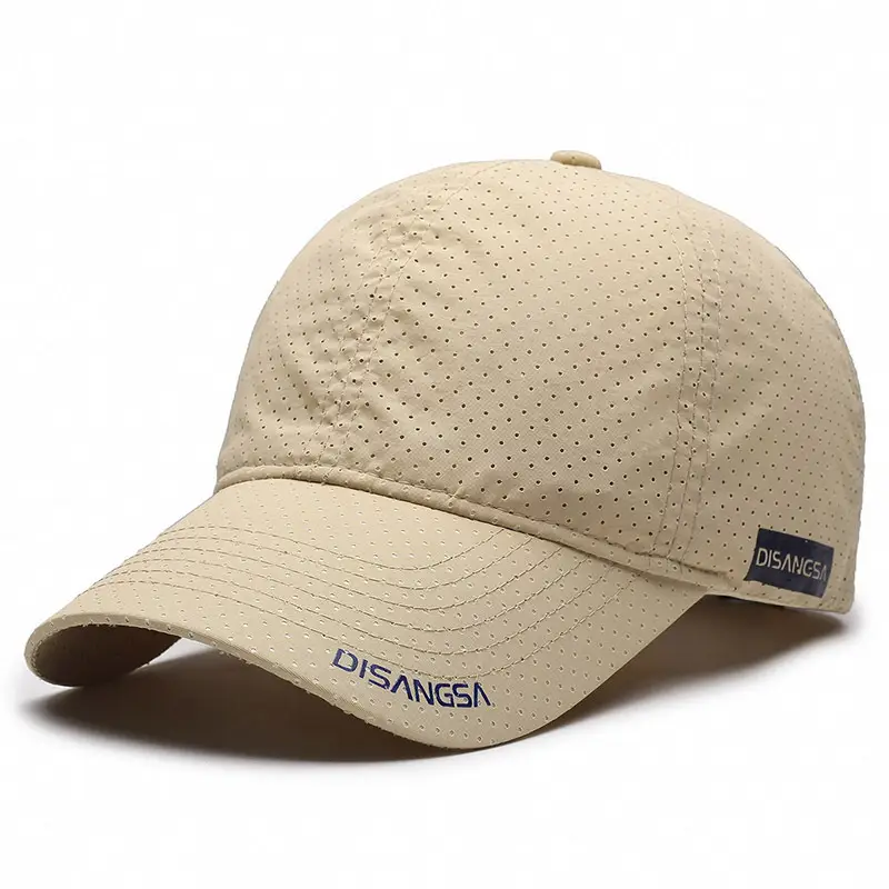 Men's Black Perforated Baseball Cap Outdoor Sports