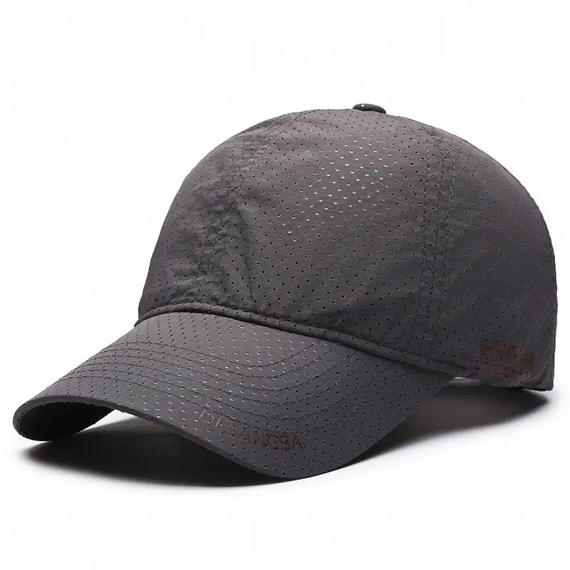 Men's Black Perforated Baseball Cap Outdoor Sports