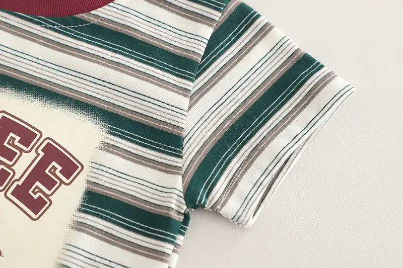 Kids Striped T-Shirt Shorts Set 2025 Summer — feature 8