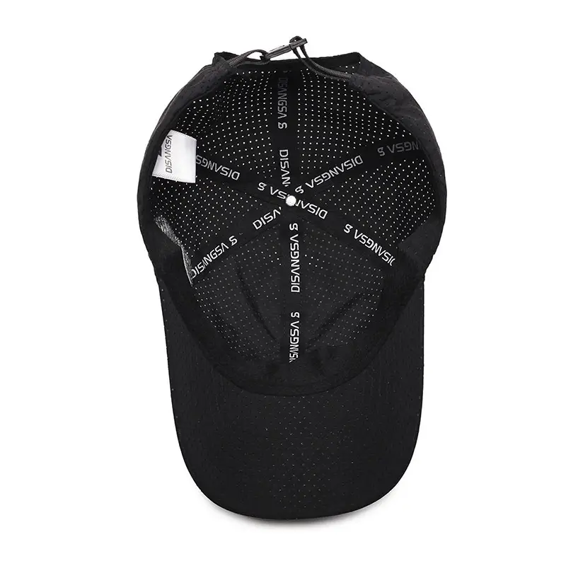 Men's Black Embroidered Perforated Cap - Image 10