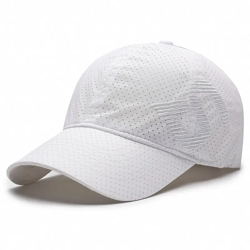 Men's Black Embroidered Perforated Cap - Image 3
