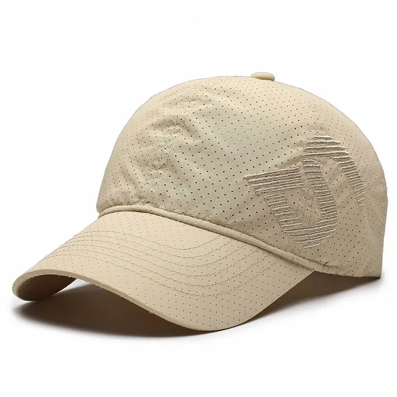 Men's Black Embroidered Perforated Cap - Image 4
