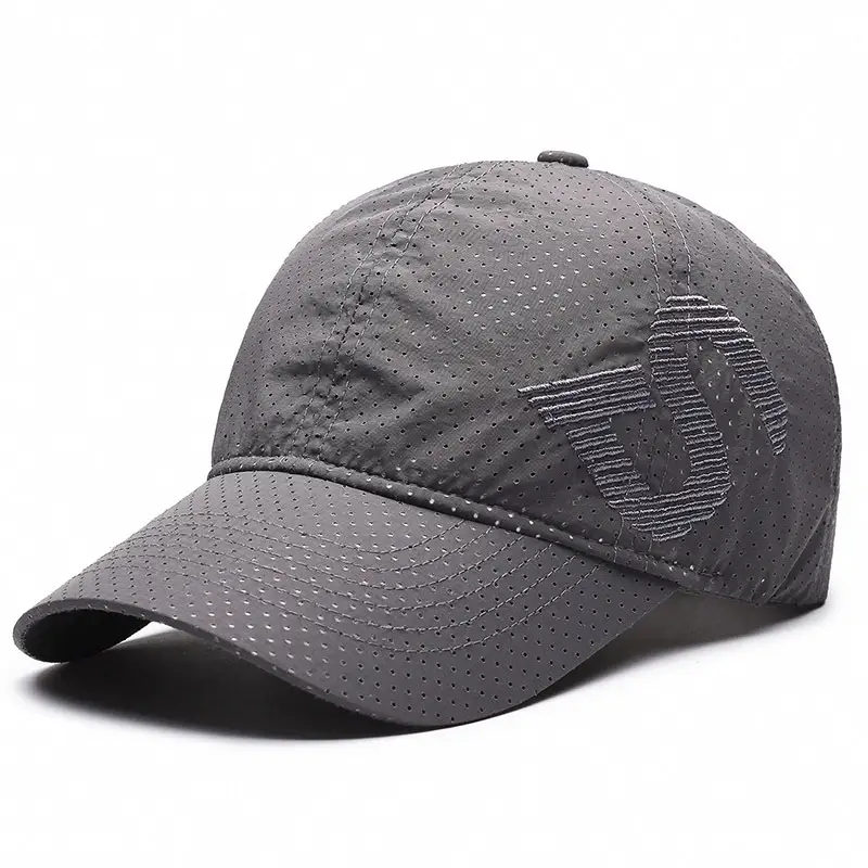 Men's Black Embroidered Perforated Cap - Image 6