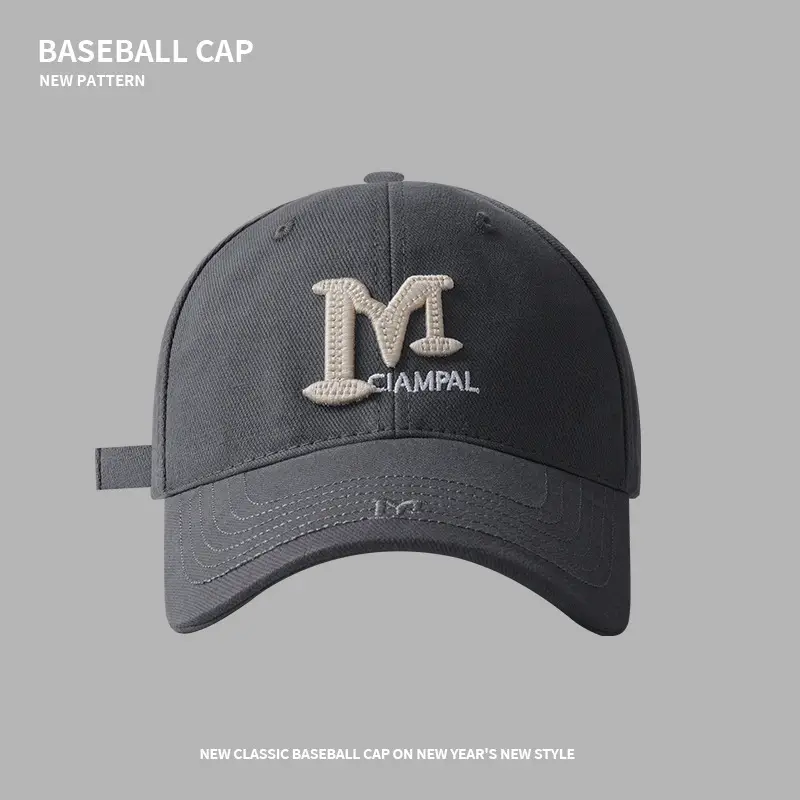 Black Big Head Cap with 'R' Logo for Men Women