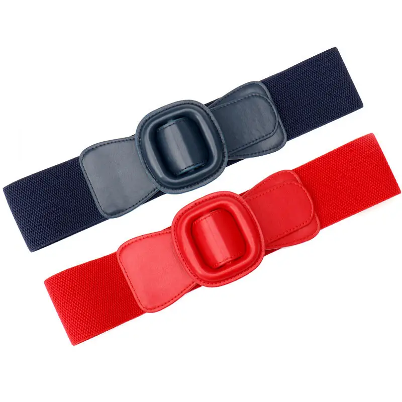 Women's Red Waist Belt with Buckle - Image 7