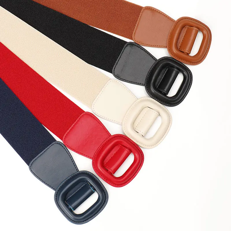 Women's Red Waist Belt with Buckle - Image 9