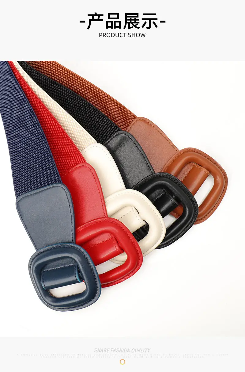 Women's Red Waist Belt with Buckle — feature 22