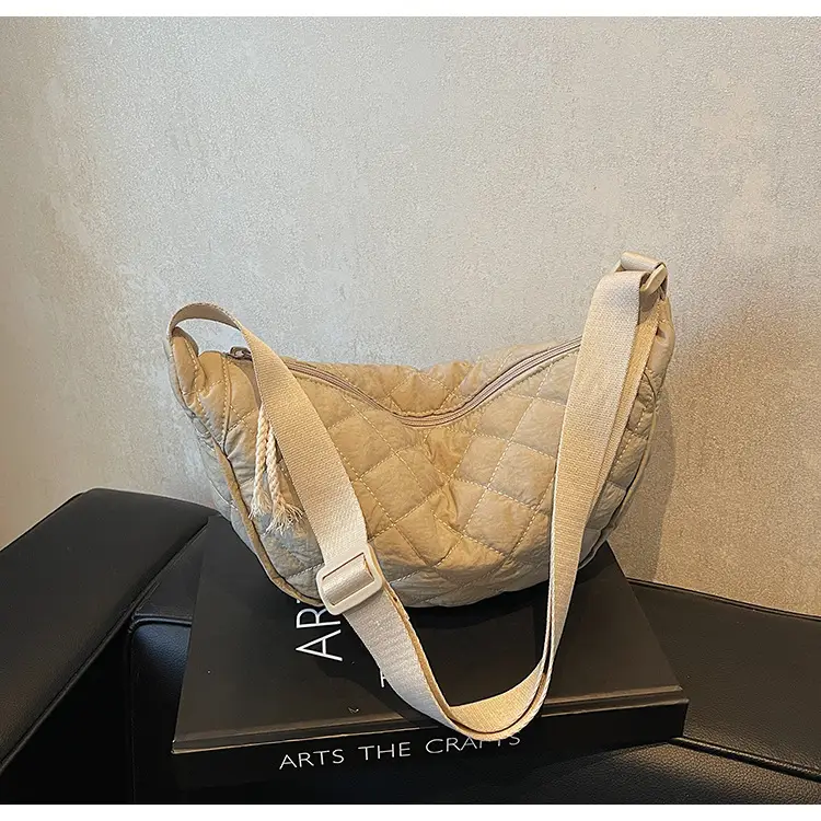 Women Rhombic Canvas Shoulder Bag Lightweight All-match — feature 20