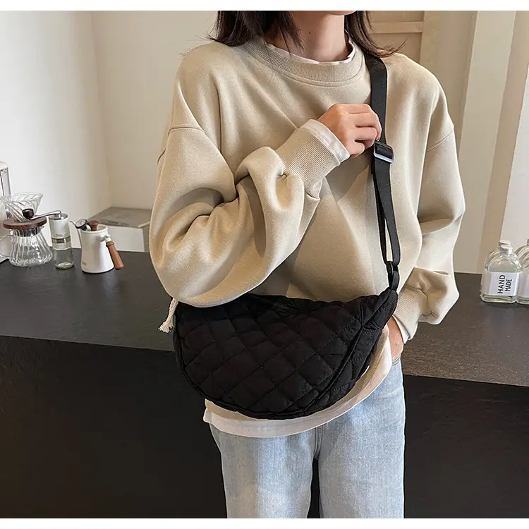 Women Rhombic Canvas Shoulder Bag Lightweight All-match — feature 27