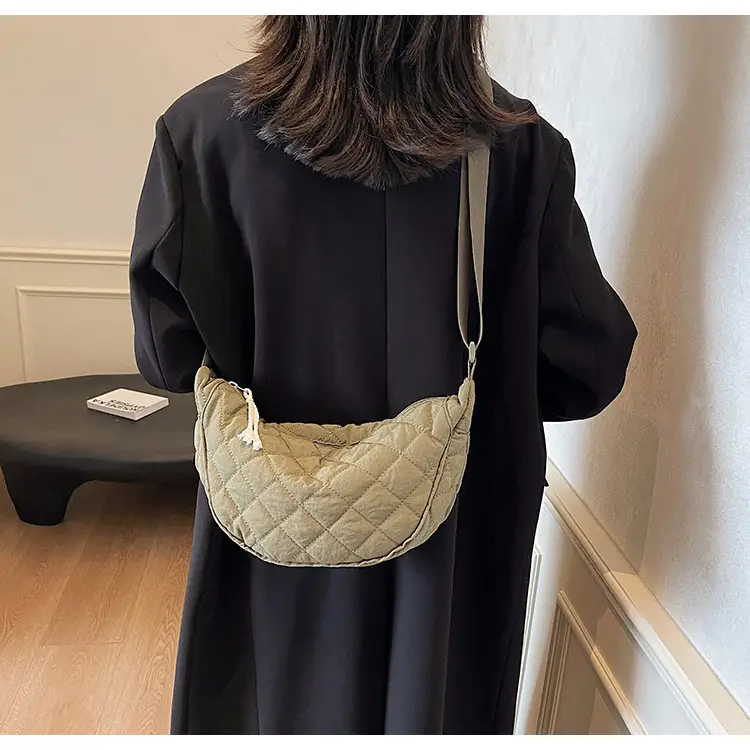 Women Rhombic Canvas Shoulder Bag Lightweight All-match — feature 32