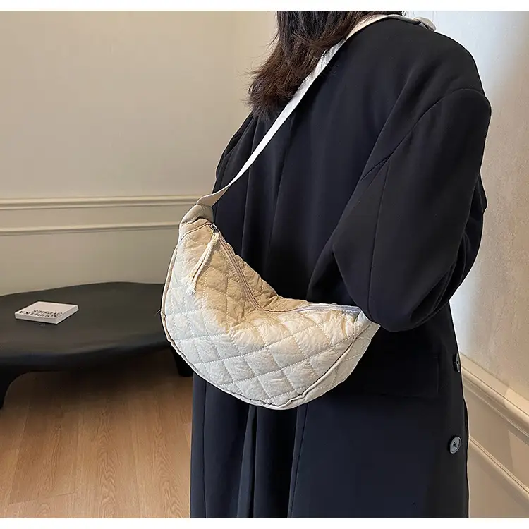 Women Rhombic Canvas Shoulder Bag Lightweight All-match — feature 37