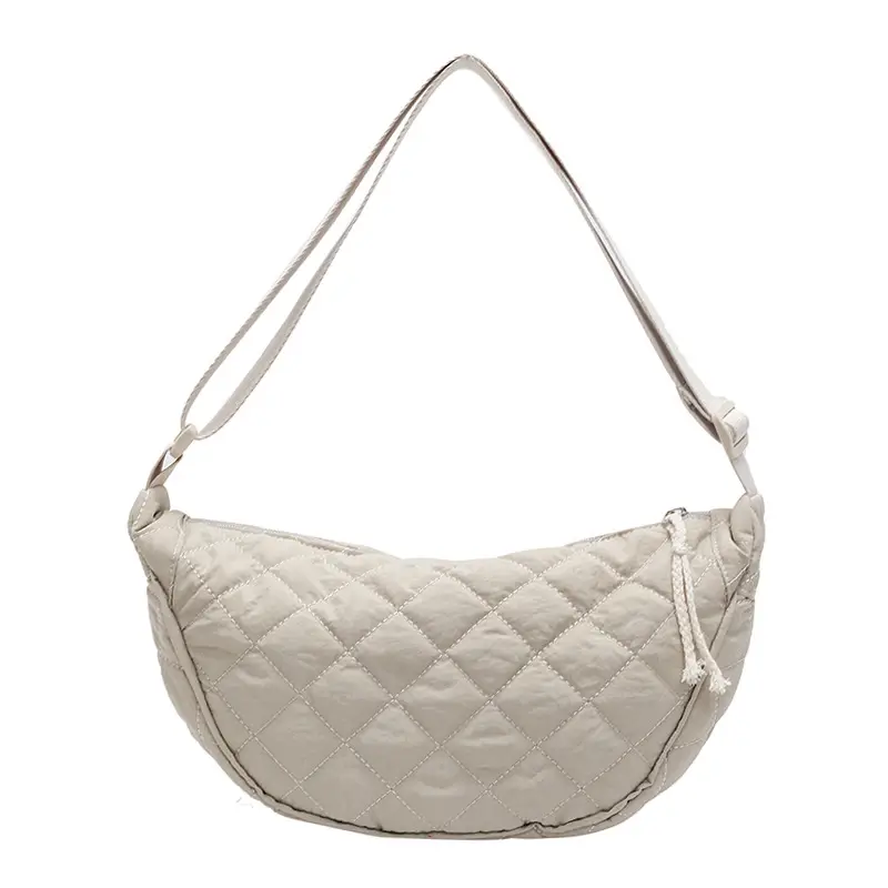 Women Rhombic Canvas Shoulder Bag Lightweight All-match - Image 2