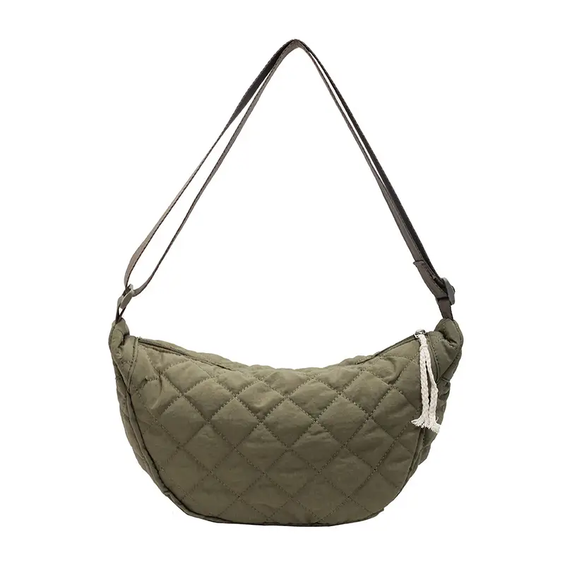 Women Rhombic Canvas Shoulder Bag Lightweight All-match - Image 4