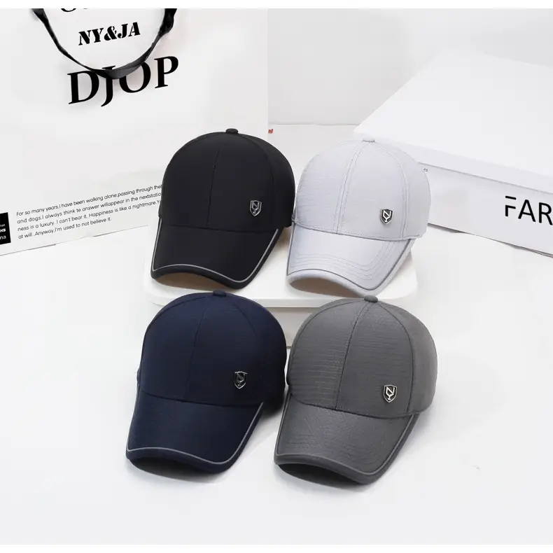 Men's Grey Korean Style Baseball Cap — feature 8
