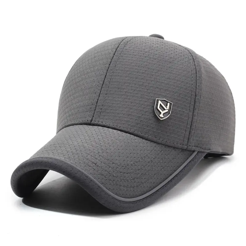 Men's Grey Korean Style Baseball Cap - Image 3