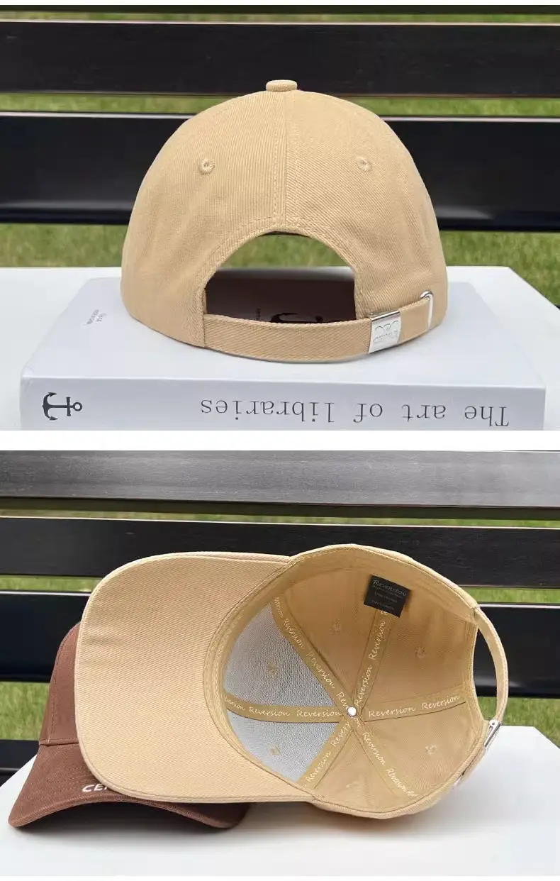 Women's Beige Letter Embroidered Baseball Cap — feature 12