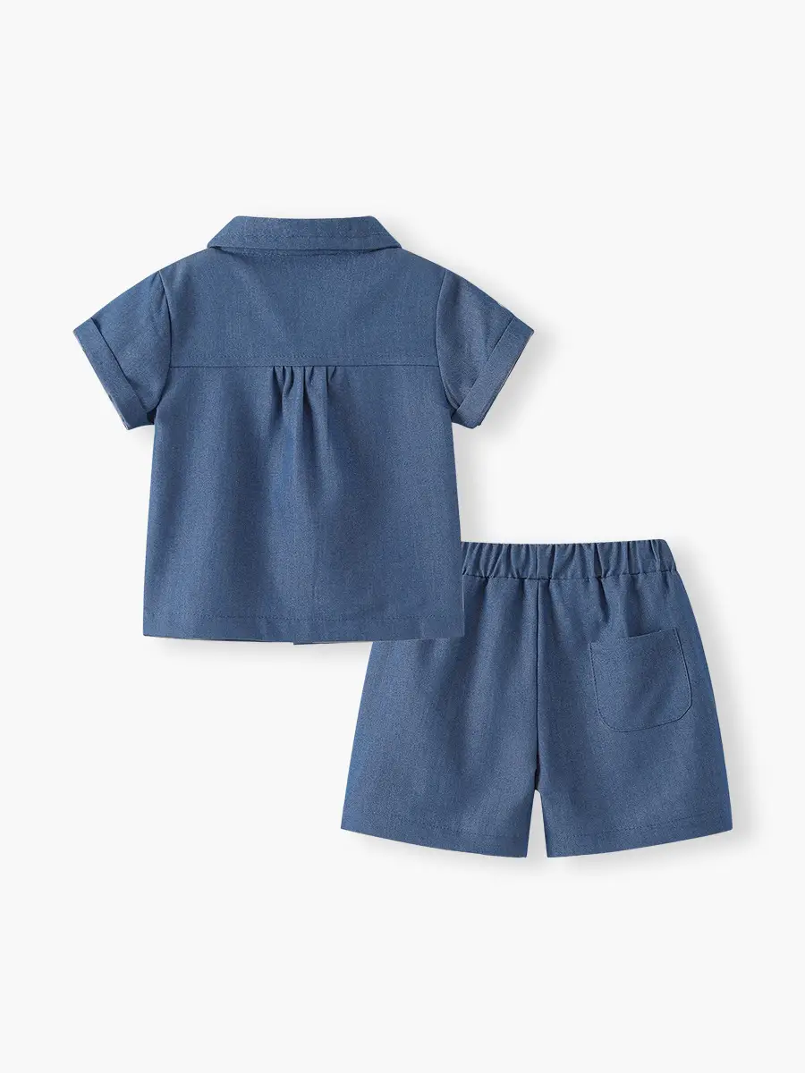 Male Baby Blue 2-Piece Summer Suit 0-3Y