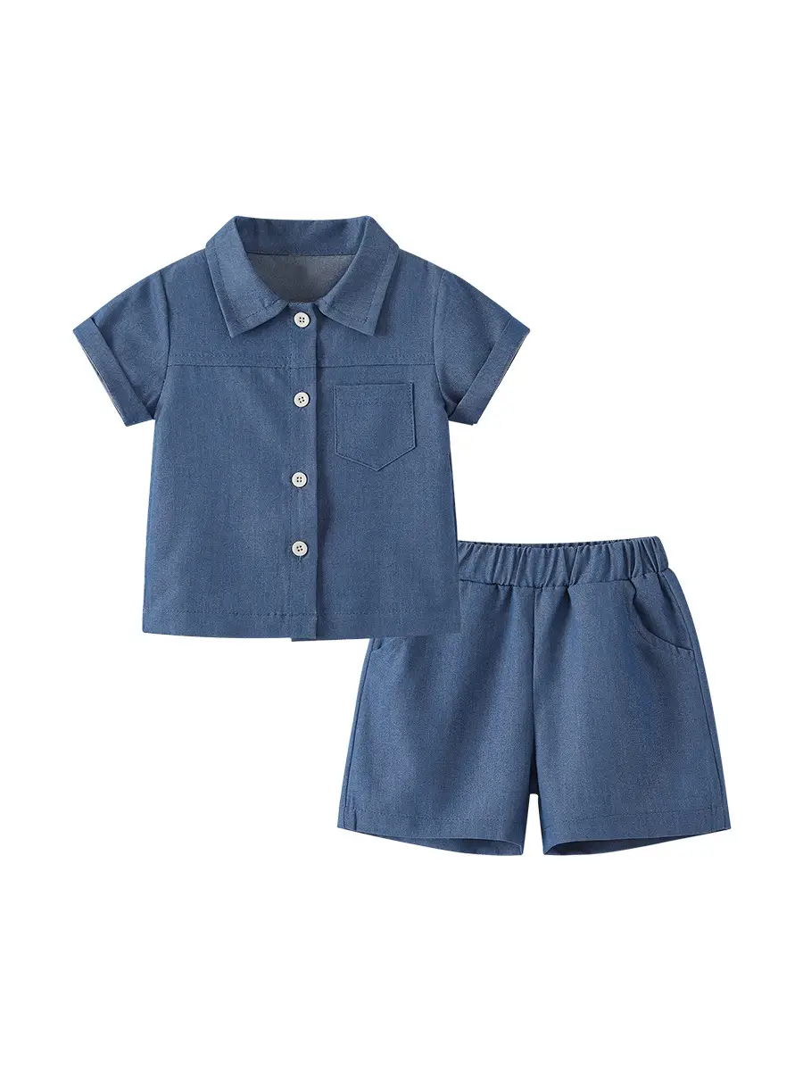Male Baby Blue 2-Piece Summer Suit 0-3Y