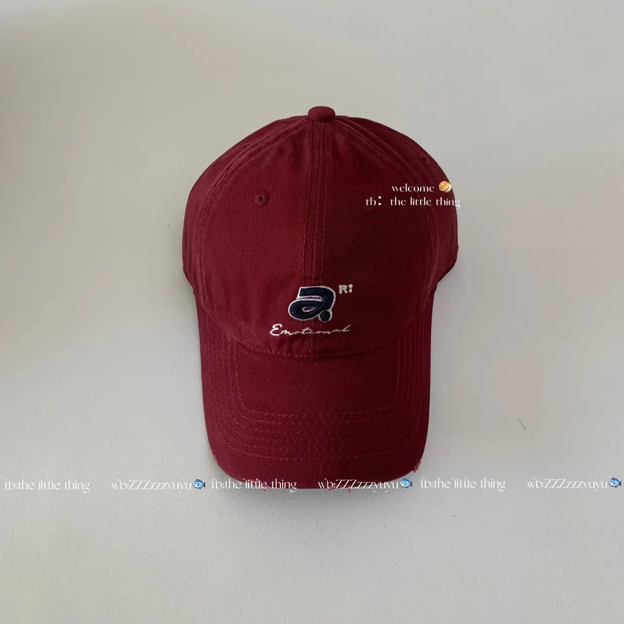 Korean Women's Red Baseball Cap with Wide Brim - Image 5