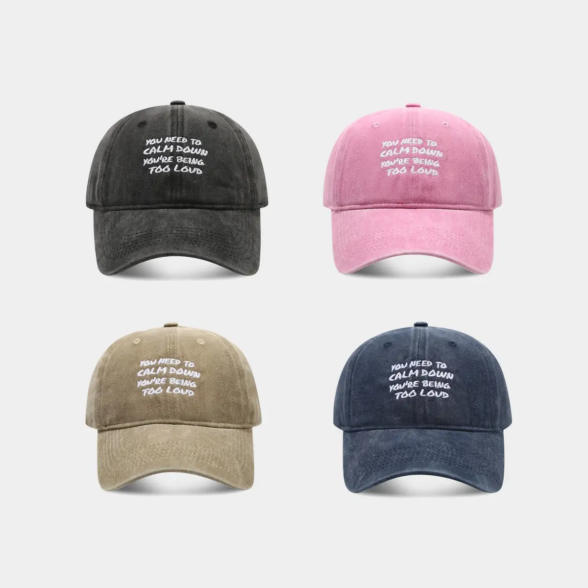 Spring Sunscreen Cap with "Calm Down" Text - Image 6