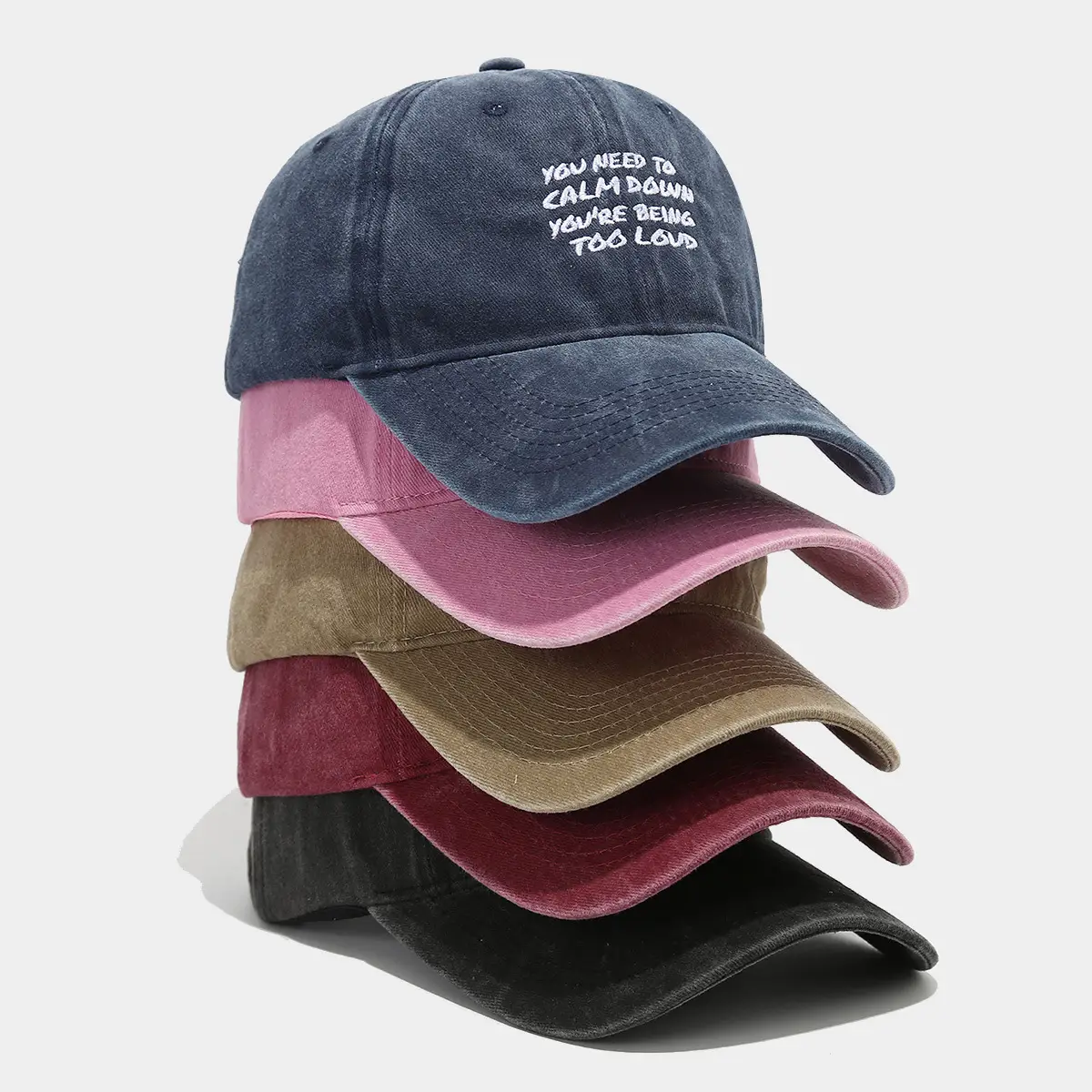 Spring Sunscreen Cap with "Calm Down" Text - Image 7