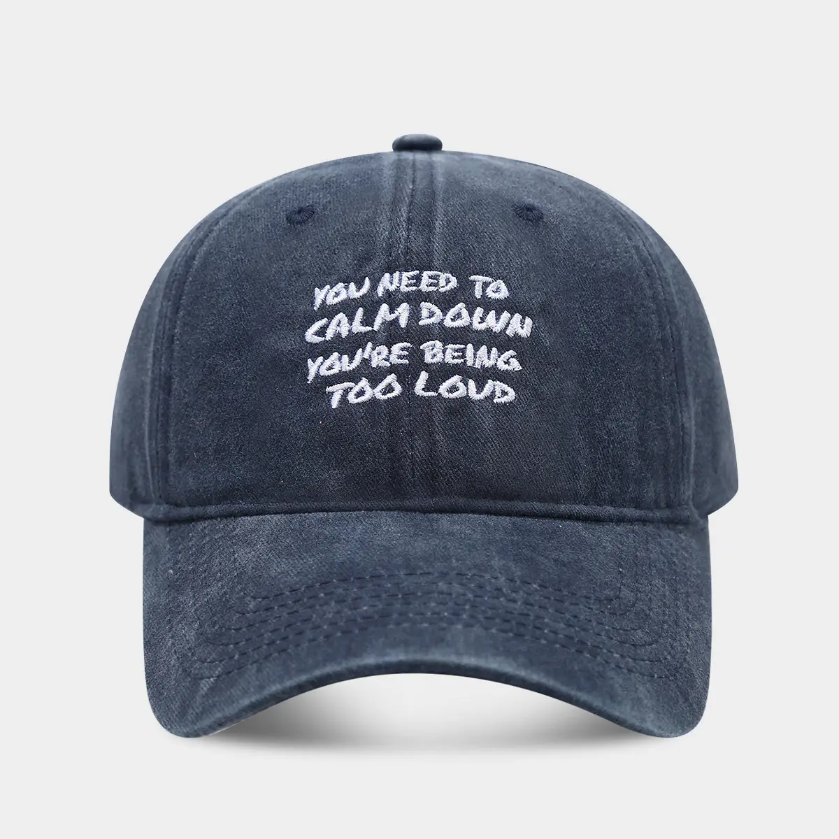 Spring Sunscreen Cap with "Calm Down" Text - Image 5