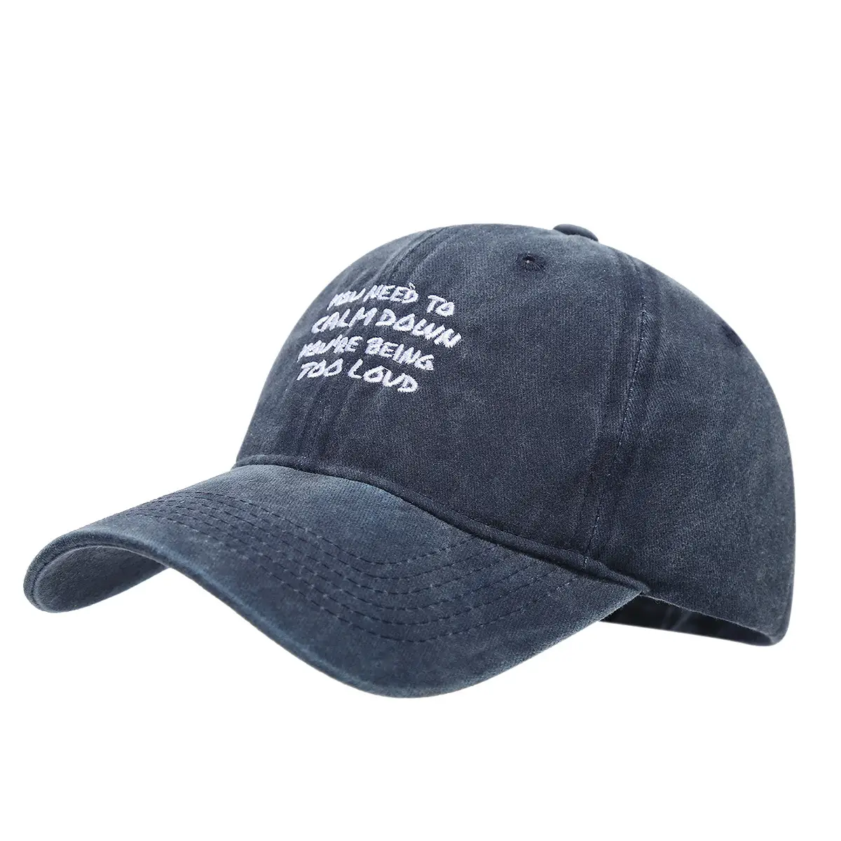 Spring Sunscreen Cap with "Calm Down" Text - Image 9