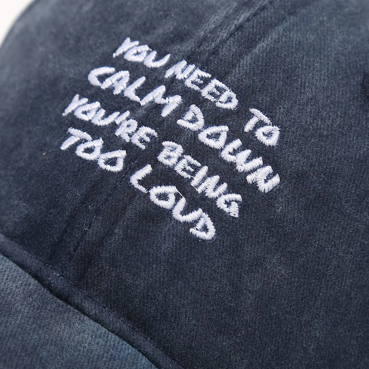 Spring Sunscreen Cap with "Calm Down" Text — feature 11