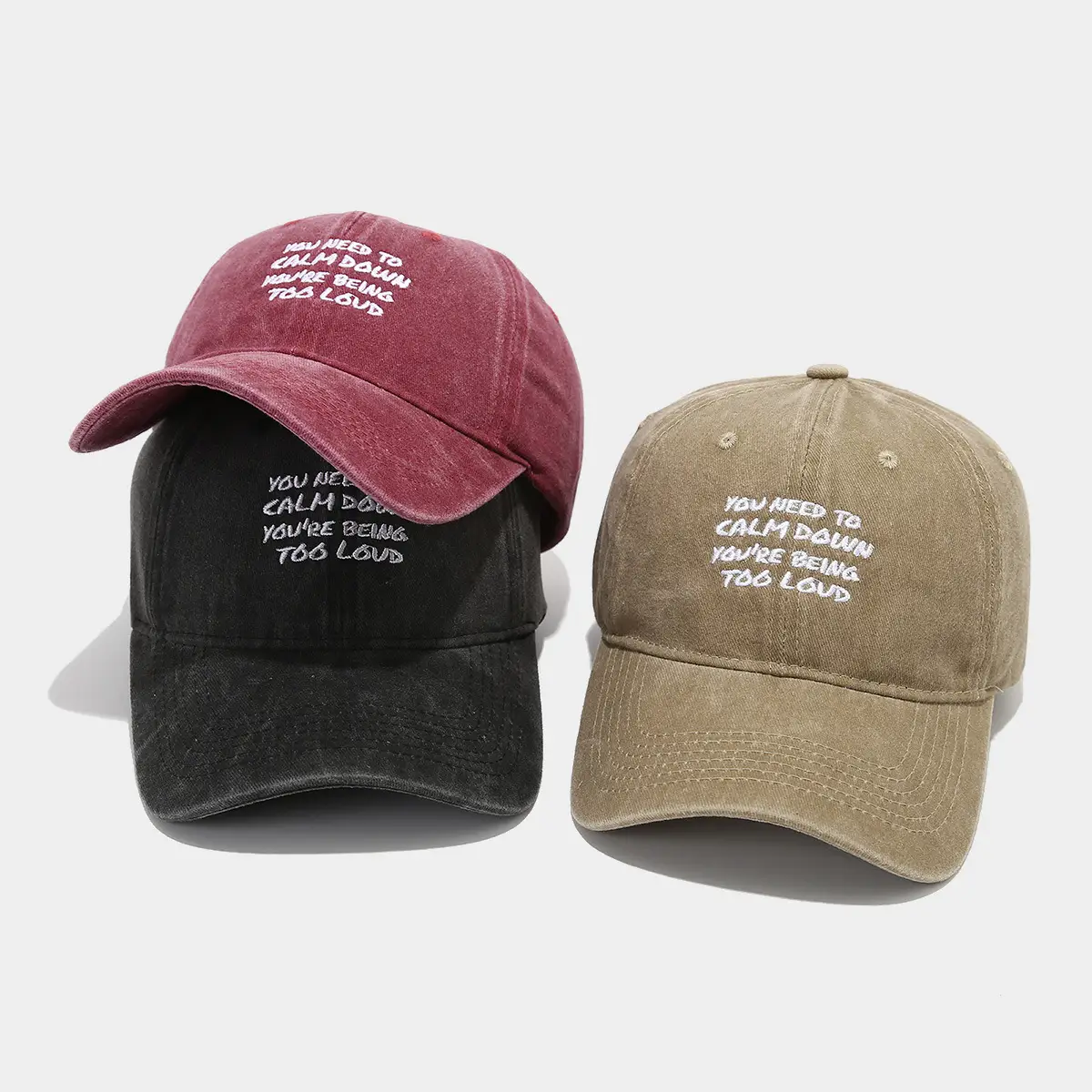 Spring Sunscreen Cap with "Calm Down" Text — feature 3