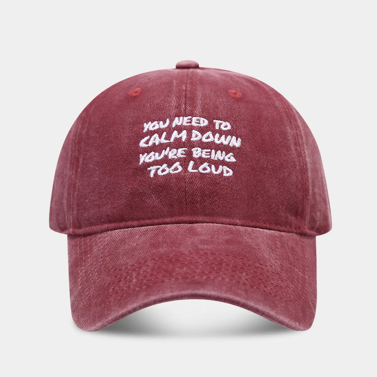 Spring Sunscreen Cap with "Calm Down" Text - Image 3