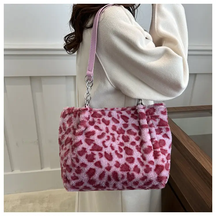 Leopard Print Plush Tote Bag for Women — feature 19