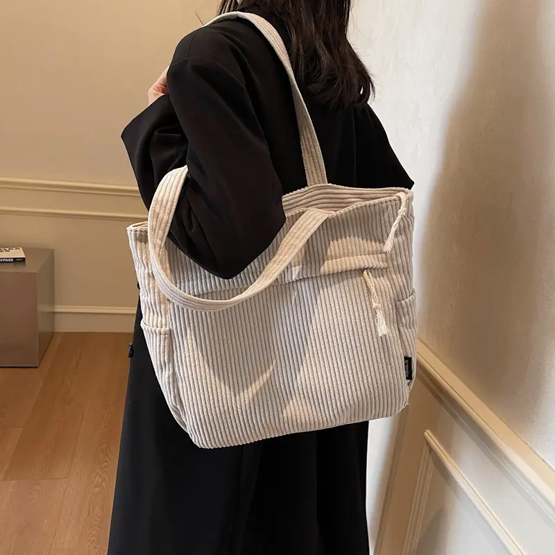 Vintage Canvas Shoulder Bag Women 2024 New Autumn Winter Ruiying Large Capacity